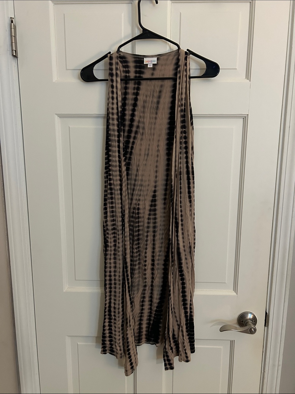 Tie-Dye Sleeveless Maxi Vest - Taupe & Black